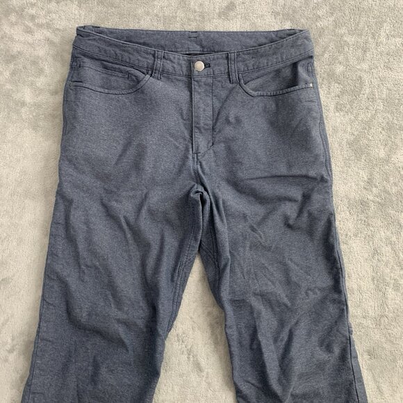 Lululemon ABC Pants Men 31x29” Slim Fit Trouser Tech Canvas Heathered Blue *FLAW - Picture 11 of 16